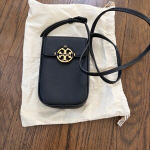 Black Tory Burch cross body phone bag